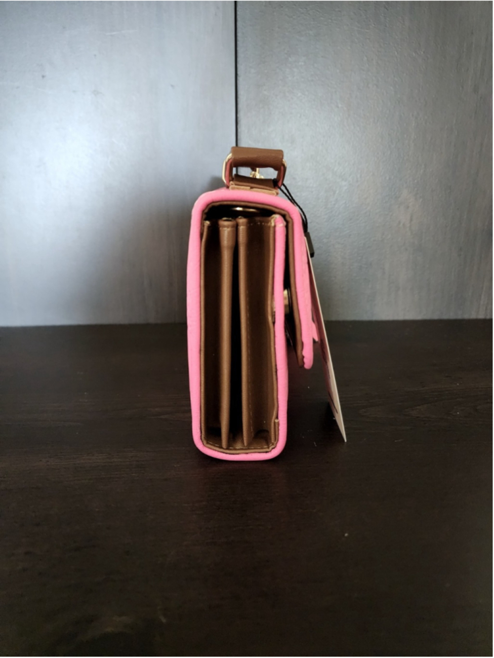 Mexican Pink Sunflower Embossed Tooled Artisan LEATHER Crossbody Purse - Picture 5 of 16